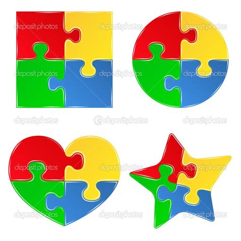Puzzles with shaped pieces.